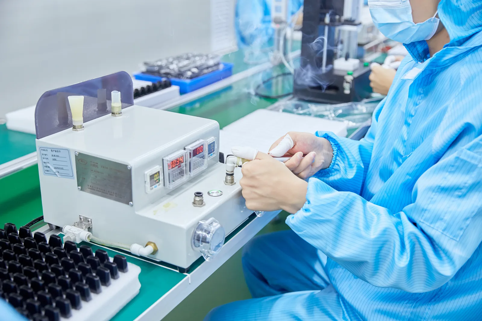 AOIN technician testing vape device quality