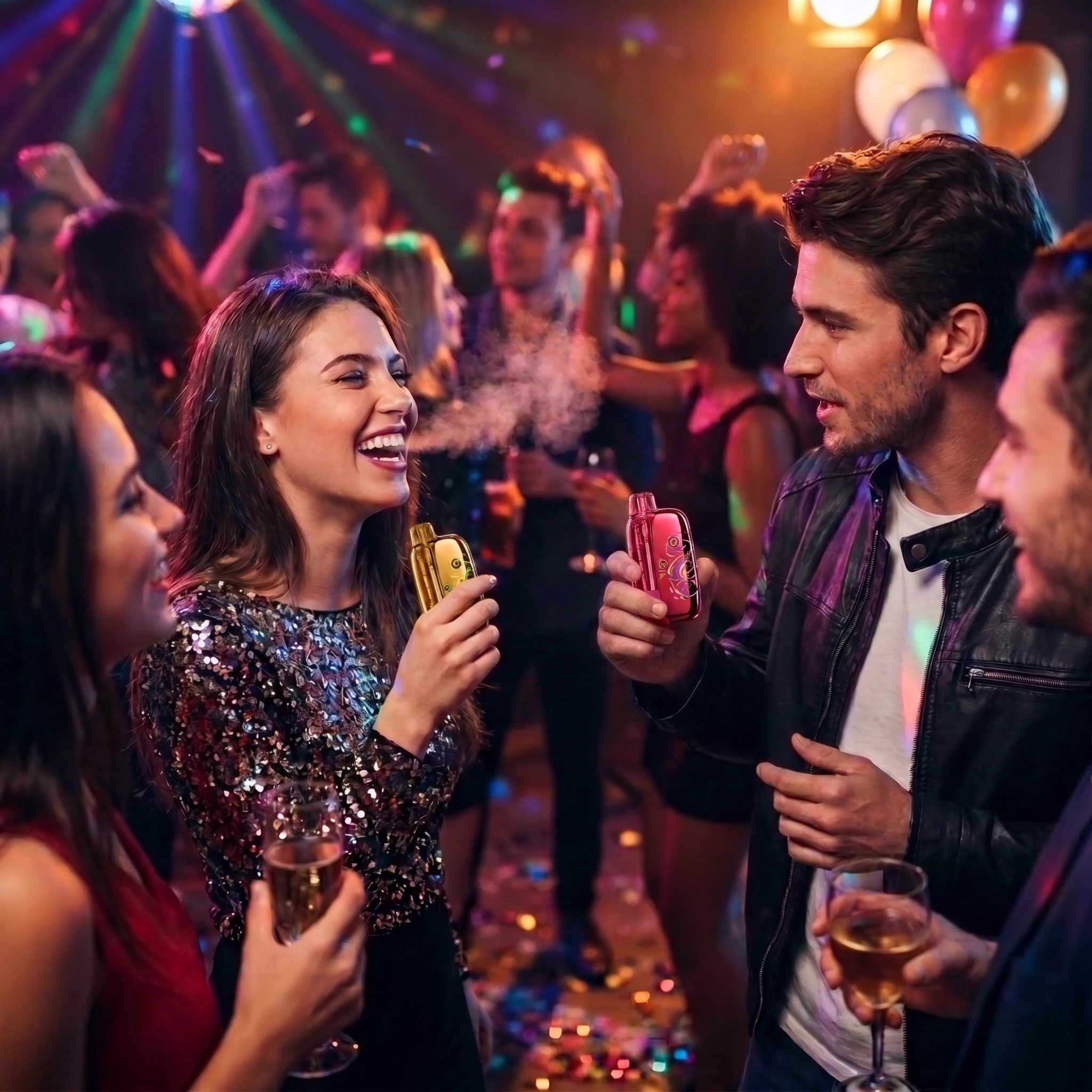Adults 21+ at a night out with AOIN devices